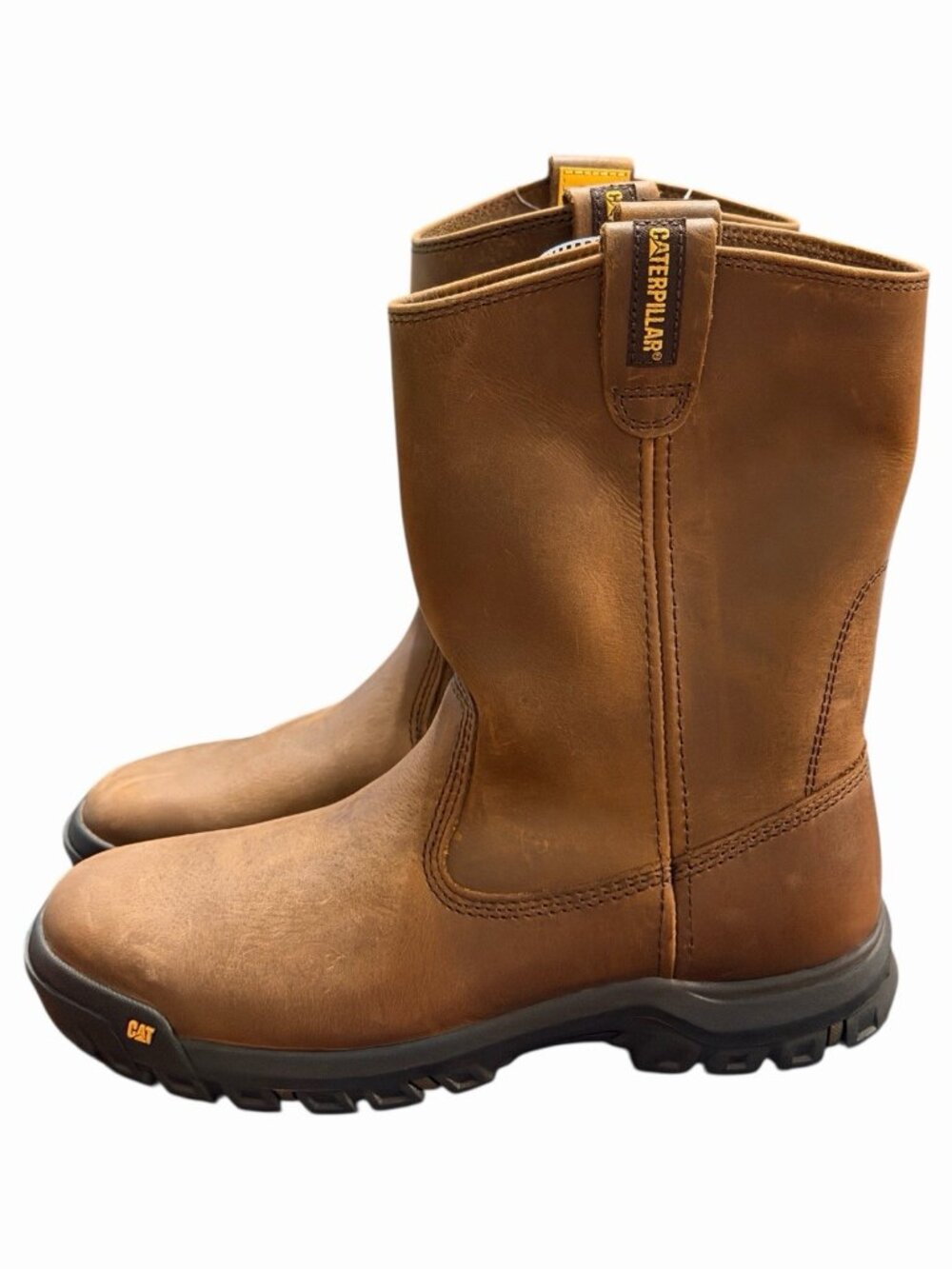 Caterpillar Cat Mens Drawbar Soft Toe Work Boots Brown Size 12 Small Discol